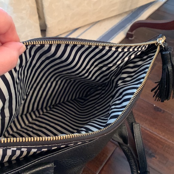 Kate Spade ♠️ Black Pebble Leather Satchel with Shoulder Strap - Picture 12 of 12